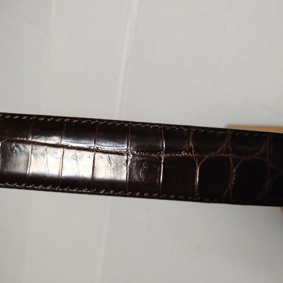 ❤️Womens Amazing WCM Genuine Brown Crocodile Belt USA Sz Medium main image 4